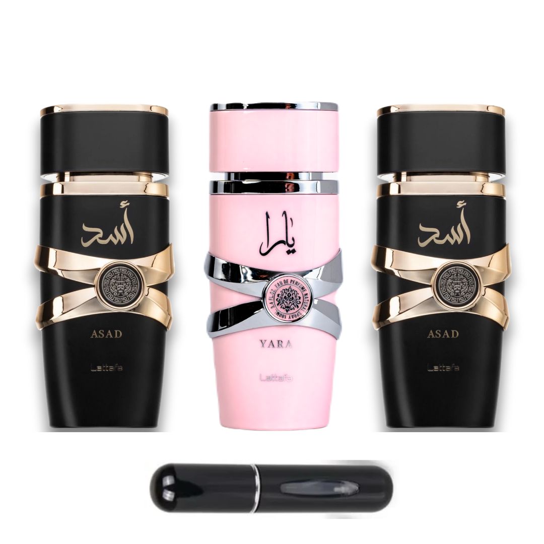 🎁 PACK EXCLUSIVO: 2 ASAD + 1 YARA + 1 PERFUMERO UP La combinación perfecta para cuidar tu estilo y personalidad